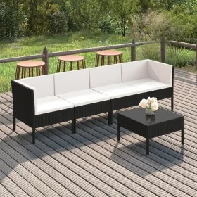 5-piece garden furniture set with black synthetic rattan cushions by vidaXL, Garden sets - Ref: Foro24-3094336, Price: 423,72...