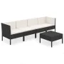 5-piece garden furniture set with black synthetic rattan cushions by vidaXL, Garden sets - Ref: Foro24-3094336, Price: 423,72...