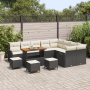 Set de Sofá de Jardín de 13 Piezas con Cojines Negro de Ratán y Acacia | Foro24.es | Tu tienda online para hogar, jardín y más Foro24.es