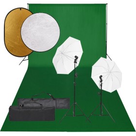 Kit de estudio fotográfico con set de luces, fondo y reflector