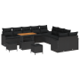Conjunto de Sofá de Jardín de 13 Piezas con Cojines Negro Poliratán de , Sofás de exterior - Ref: Foro24-3362324, Precio: 875...