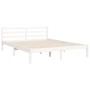 Weißer Massivholzbettrahmen mit Kopfteil 160x200 cm von vidaXL, Betten und Lattenroste - Ref: Foro24-3194127, Preis: 155,42 €...