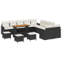 Conjunto de Sofá de Jardín de 14 Piezas con Cojines Negro Poliratán Acacia | Foro24.es | Tu tienda online para hogar, jardín y más Foro24.es