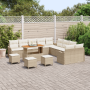 Juego de Sofá de Jardín  de 14 Piezas con Cojines Beige Ratan Sintético Acacia | Foro24.es | Tu tienda online para hogar, jardín y más Foro24.es