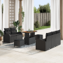 Juego de Sofá de Jardín de 8 Piezas con Cojines Negro Poliratán Acacia de , Sofás de exterior - Ref: Foro24-3362339, Precio: ...
