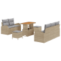 Conjunto de Sofás de Jardín de 8 Piezas de  con Cojines de Ratán Beige | Foro24.es | Tu tienda online para hogar, jardín y más Foro24.es
