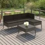 5-teiliges Gartenmöbel-Set und graue synthetische Rattankissen von vidaXL, Gartensets - Ref: Foro24-3094366, Preis: 383,05 €,...