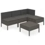 5-teiliges Gartenmöbel-Set und graue synthetische Rattankissen von vidaXL, Gartensets - Ref: Foro24-3094366, Preis: 383,05 €,...