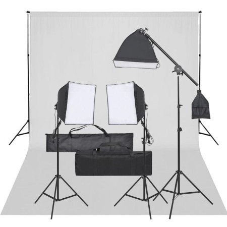 Photography studio kit with lighting set and backdrop by vidaXL, Flashes and studio lighting - Ref: Foro24-3094686, Price: 24...