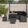 Conjunto de Sofá de Jardín de 8 Piezas con Cojines Negro Poliratán Acacia de , Sofás de exterior - Ref: Foro24-3362389, Preci...