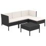 Gartenmöbelset 5-tlg. und Kissen Kunststoff Rattan schwarz von vidaXL, Gartensets - Ref: Foro24-3094376, Preis: 356,05 €, Rab...