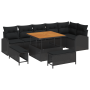 Set de Sofá de Jardín de 9 Piezas con Cojines Negro Poliratán Acacia | Foro24.es | Tu tienda online para hogar, jardín y más Foro24.es