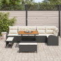 Conjunto de Sofás de Jardín  de 9 Piezas con Cojines Poliratán Negro Acacia | Foro24.es | Tu tienda online para hogar, jardín y más Foro24.es
