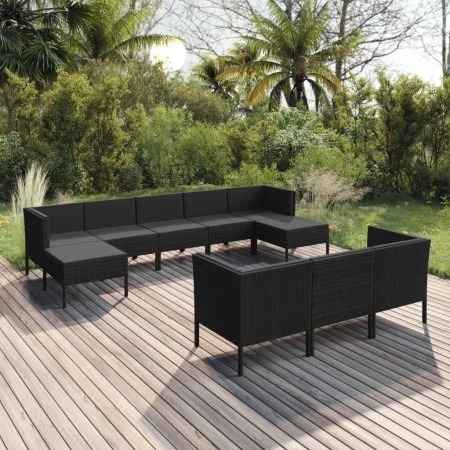 Garden furniture set 10 pieces black synthetic rattan cushions by vidaXL, Garden sets - Ref: Foro24-3094581, Price: 761,60 €,...