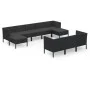 Garden furniture set 10 pieces black synthetic rattan cushions by vidaXL, Garden sets - Ref: Foro24-3094581, Price: 761,60 €,...