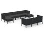 Gartenmöbel-Set 10 Stück schwarze synthetische Rattankissen von vidaXL, Gartensets - Ref: Foro24-3094581, Preis: 771,01 €, Ra...