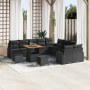 Conjunto de Sofá de Jardín de 13 Piezas con Cojines Ratán Poliéster Negro Acacia de , Sofás de exterior - Ref: Foro24-3362449...