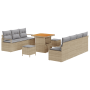 Set de sofá de jardín de 10 piezas con cojines beige ratán sintético acacia de , Sofás de exterior - Ref: Foro24-3362487, Pre...