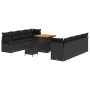 Sofá de Jardín de 11 piezas con cushiones de ratán negro de , Sofás de exterior - Ref: Foro24-3362494, Precio: 711,37 €, Desc...