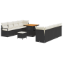 Conjunto de Sofá de Jardín de 11 Piezas con Cojines Negro Poliratán Acacia de , Sofás de exterior - Ref: Foro24-3362495, Prec...