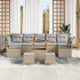 Conjunto de Sofá de Jardín de 10 Piezas con Cojines Beige Ratán Sintético Acacia de , Sofás de exterior - Ref: Foro24-3362512...