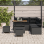 Juego de Sofá de Jardín de 8 Piezas con Cojines Negro Poliratán Acacia de , Sofás de exterior - Ref: Foro24-3362524, Precio: ...
