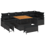 Conjunto de sofá de jardín  de 9 piezas con cojines negro polirratán acacia | Foro24.es | Tu tienda online para hogar, jardín y más Foro24.es