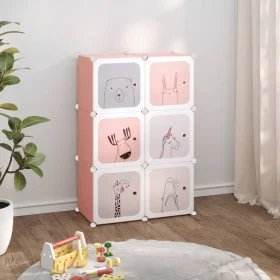 Children's cube shelf with 6 pink PP compartments by vidaXL, Shoe racks and shoe organizers - Ref: Foro24-340578, Price: 55,0...