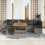 Conjunto de sofá de jardín de 9 piezas con cojines gris ratán sintético acacia de , Sofás de exterior - Ref: Foro24-3362538, ...