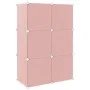Children's cube shelf with 6 pink PP compartments by vidaXL, Shoe racks and shoe organizers - Ref: Foro24-340578, Price: 55,0...