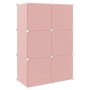 Kinderwürfelregal mit 6 rosa PP-Fächern von vidaXL, Schuhregale und Schuhorganisatoren - Ref: Foro24-340578, Preis: 56,43 €, ...