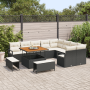 Conjunto de Sofás de Jardín de 12 Piezas con Cojines de Ratán Poli Negro de , Sofás de exterior - Ref: Foro24-3362555, Precio...
