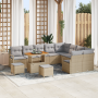 Conjunto de Sofá de Jardín de 12 Piezas con Cojines Beige Poliratán Acacia de , Sofás de exterior - Ref: Foro24-3362567, Prec...
