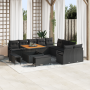 Conjunto de Sofá de Jardín  de 13 Piezas con Cojines Negro Poliratán Acacia | Foro24.es | Tu tienda online para hogar, jardín y más Foro24.es