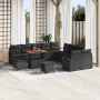 Conjunto de sofá de jardín de 13 piezas con cojines negro ratán acacia de , Sofás de exterior - Ref: Foro24-3362584, Precio: ...