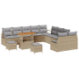 Conjunto de Sofá de Jardín de 13 Piezas con Cojines Beige Rattan Acacia de , Sofás de exterior - Ref: Foro24-3362587, Precio:...