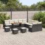 Conjunto de Sofá de Jardín de 14 Piezas con Cojines Negro Poliratán Acacia de , Sofás de exterior - Ref: Foro24-3362590, Prec...
