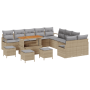 Conjunto de Sofá de Jardín de 14 Piezas con Cojines Beige Poliratán Acacia de , Sofás de exterior - Ref: Foro24-3362592, Prec...