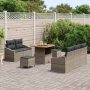 Conjunto de Sofá de Jardín de 8 Piezas con Cojines Gris Poliratán Acacia | Foro24.es | Tu tienda online para hogar, jardín y más Foro24.es