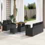 Juego de Sofá de Jardín  de 8 Piezas con Cojines Negro Poliratán Acacia | Foro24.es | Tu tienda online para hogar, jardín y más Foro24.es