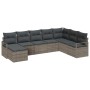 Conjunto de sofá de jardín 8 pcs Gris Poliratán
