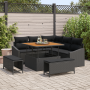 Conjunto de Sofá de Jardín de 8 Piezas con Cojines Negro Poliratán Acacia | Foro24.es | Tu tienda online para hogar, jardín y más Foro24.es