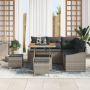 Conjunto de Sofás de Jardín  de 8 Piezas con Cojines Gris Ratán PE Acacia | Foro24.es | Tu tienda online para hogar, jardín y más Foro24.es