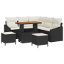 Conjunto de Sofá de Jardín de 8 Piezas con Cojines Negro Poliratán Acacia de , Sofás de exterior - Ref: Foro24-3362655, Preci...