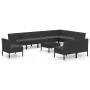 Gartenmöbel-Set 11 Stück synthetische Rattan-Kissen schwarz von vidaXL, Gartensets - Ref: Foro24-3094453, Preis: 912,74 €, Ra...