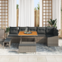Conjunto de Sofás de Jardín de 9 Piezas con Cojines Gris Poliratán Acacia | Foro24.es | Tu tienda online para hogar, jardín y más Foro24.es