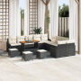 Conjunto de Sofá de Jardín de 14 Piezas con Cojines de Rattan Poliéster Negro Acacia de , Sofás de exterior - Ref: Foro24-336...