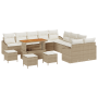 Conjunto de Sofá de Jardín de 14 Piezas con Cojines Beige de Ratán Multifuncional Acacia | Foro24.es | Tu tienda online para hogar, jardín y más Foro24.es