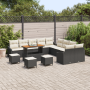 Conjunto de Sofá de Jardín de 14 Piezas con Cojines de Rattan Poliéster Negro Acacia de , Sofás de exterior - Ref: Foro24-336...