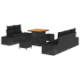 Set de Sofá de Jardín  de 8 Piezas con Cojines Negro Poliratán Acacia | Foro24.es | Tu tienda online para hogar, jardín y más Foro24.es